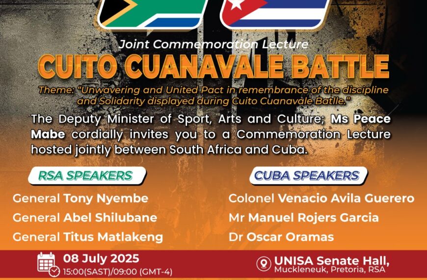 South Africa and Cuba Unite in Joint Commemoration Lecture on the Battle of Cuito Cuanavale Battle